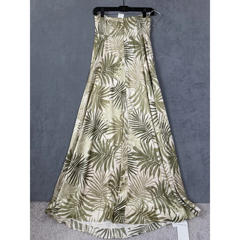 Abercrombie & Fitch Women's Twist Front Flowy Maxi Dress Green Size Small NWT